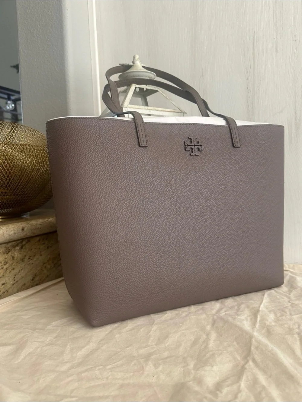 New Tory Burch McGraw Leather Tote Bag